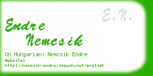 endre nemcsik business card